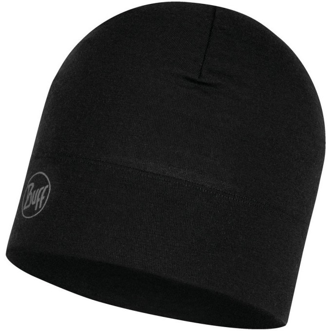 Шапка BUFF MERINO MIGWEIGHT HAT SOLID BLACK 118006.999.10.00 Шапка BUFF MERINO MIGWEIGHT HAT SOLID BLACK 118006.999.10.00